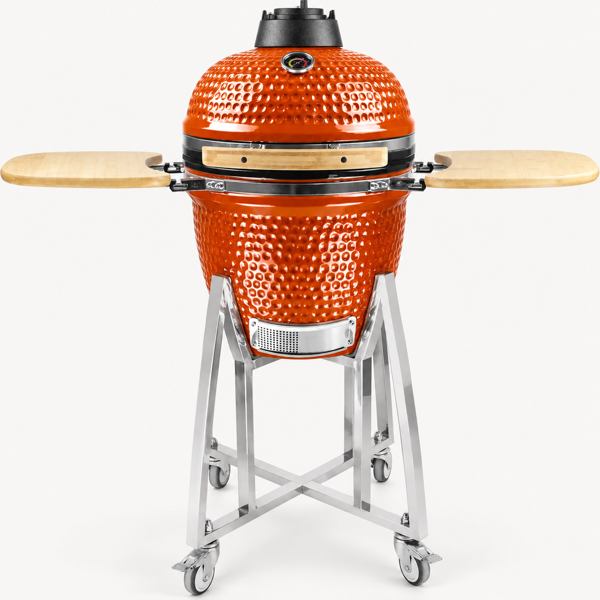 Kamado Moe classic 18″ Orange Gloss — AI finish illustration; source-model reference.