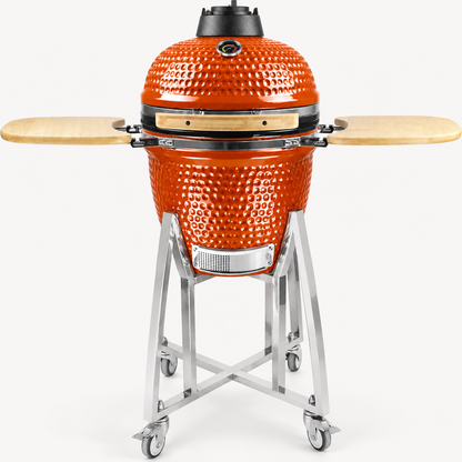 Kamado Moe classic 18″ Orange Gloss — AI finish illustration; source-model reference.