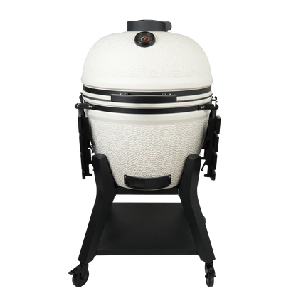 Kamado Moe Orange Peel 27″ White — Product view.