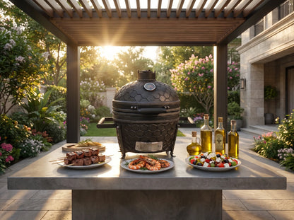 Kamado Moe Ultra Honeycomb range — manufacturer supplied outdoor lifestyle illustration, view 115.