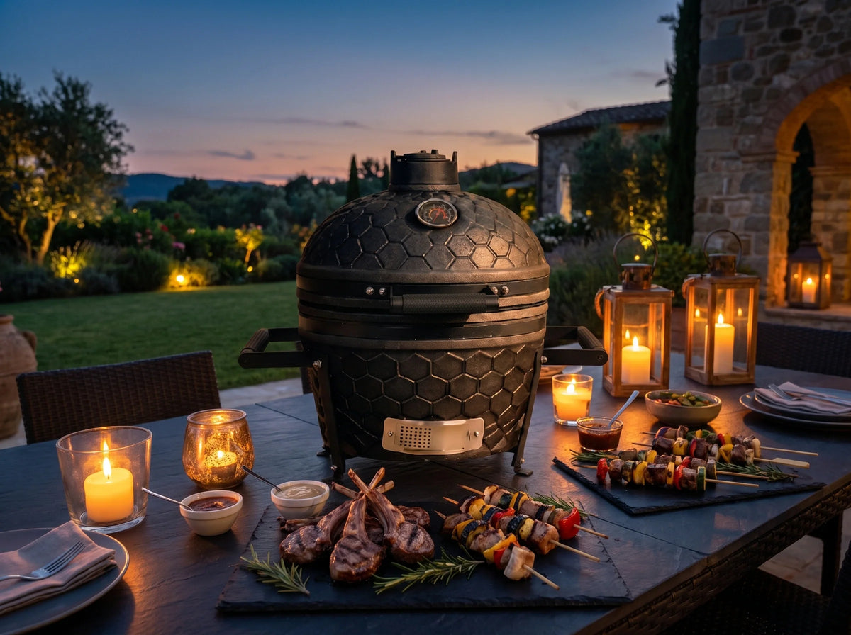 Kamado Moe Ultra Honeycomb range — manufacturer supplied outdoor lifestyle illustration, view 116.