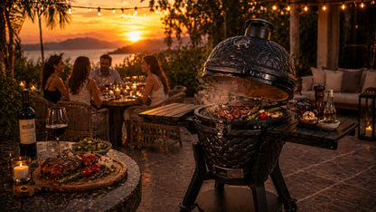 Kamado Moe Ultra Honeycomb range — manufacturer supplied outdoor lifestyle illustration, view 39.