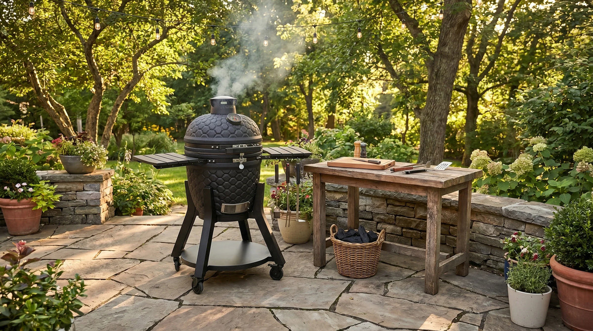 Kamado Moe Ultra Honeycomb range — manufacturer supplied outdoor lifestyle illustration, view 119.