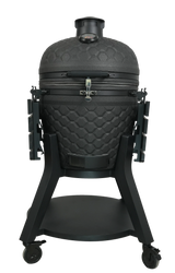 Kamado Moe Ultra Honeycomb 22″ Black — Black finish with modern wheeled stand.