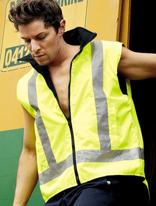 Bocini Hi Vis Unisex Reversible Vest with Reflective Tape (BOCSJ0428)
