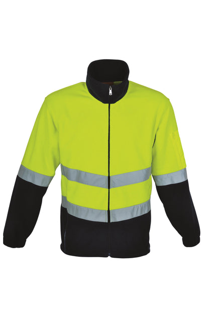 Bocini Hi Vis Unisex Full Zip Polar Fleece with Reflective Tape (BOCSJ1239)