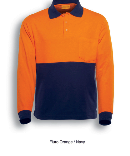 Bocini Unisex Hi Vis Polyface/Cotton Polo Long Sleeve (BOCSP0380)