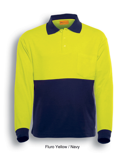 Bocini Unisex Hi Vis Polyface/Cotton Polo Long Sleeve (BOCSP0380)