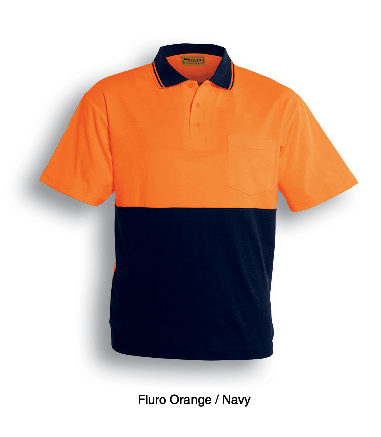 Bocini Unisex Hi Vis Polyface/Cotton Back Polo Short Sleeve (BOCSP0538)