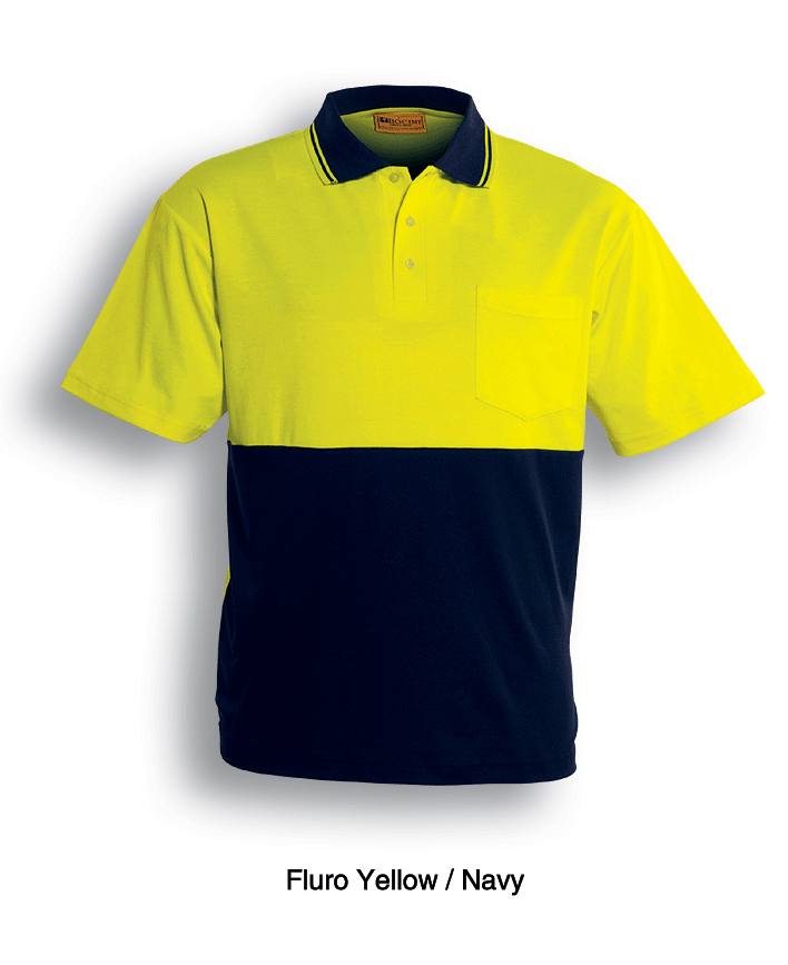 Bocini Unisex Hi Vis Polyface/Cotton Back Polo Short Sleeve (BOCSP0538)