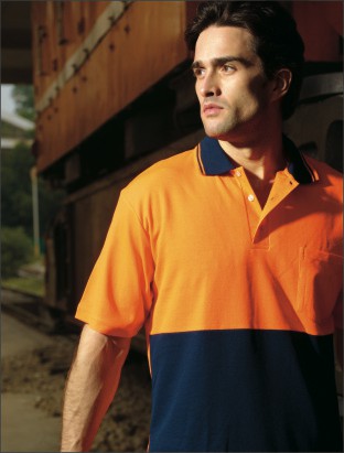 Bocini Unisex Hi Vis Polyface/Cotton Back Polo Short Sleeve (BOCSP0538)
