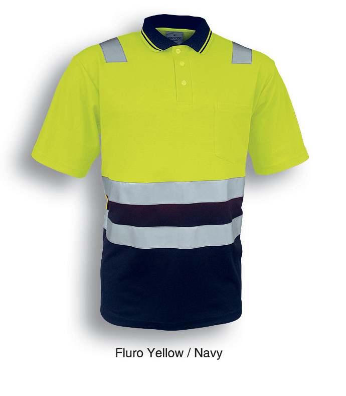 Bocini Unisex Hi Vis Polyface/Cotton Back Polo with Reflective Tape Short Sleeve (BOCSP0539)