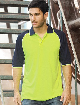 Bocini Unisex Hi Vis Raglan Sleeve Polo Short Sleeve (BOCSP0543)