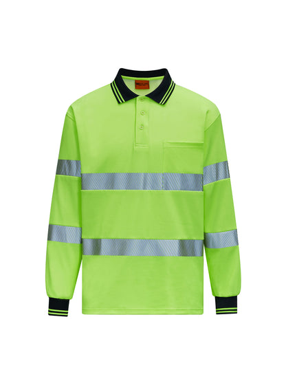 Bocini Hi Vis Center Panel Polo Long Sleeve (BOCSP2503)