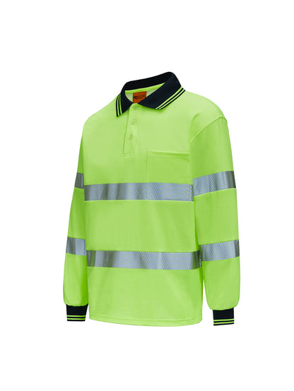 Bocini Hi Vis Center Panel Polo Long Sleeve (BOCSP2503)