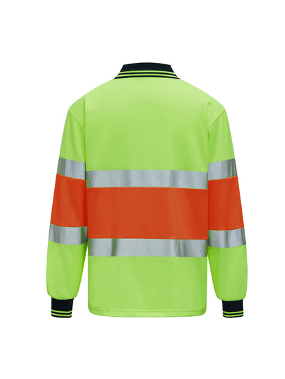 Bocini Hi Vis Center Panel Polo Long Sleeve (BOCSP2503)