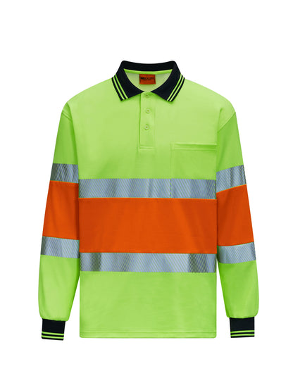 Bocini Hi Vis Center Panel Polo Long Sleeve (BOCSP2503)
