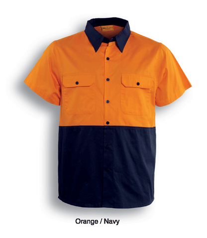 Bocini Hi Vis Unisex Cotton Twill Shirt Short Sleeve (BOCSS1012)