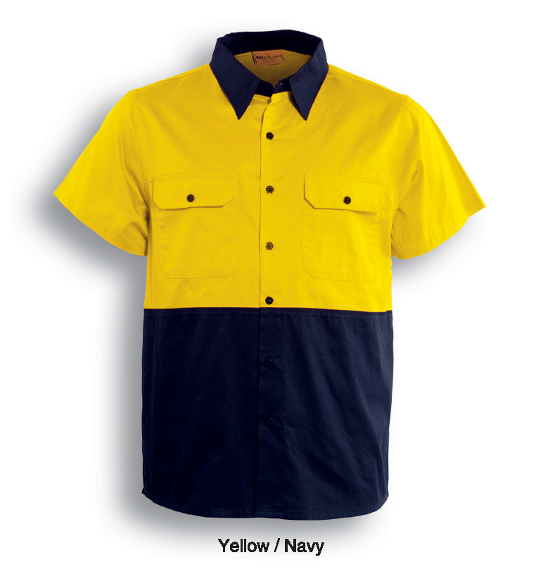 Bocini Hi Vis Unisex Cotton Twill Shirt Short Sleeve (BOCSS1012)