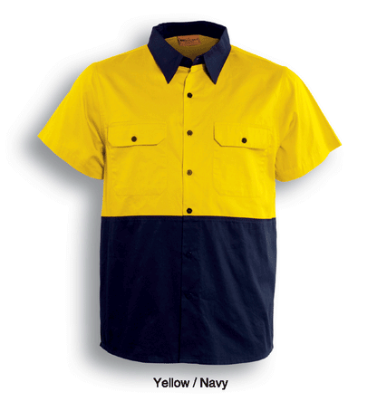 Bocini Hi Vis Unisex Cotton Twill Shirt Short Sleeve (BOCSS1012)