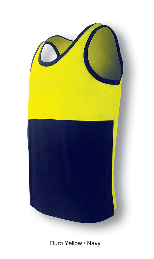 Bocini Hi Vis Unisex Polyface/Cotton Back Singlet (BOCST0540)