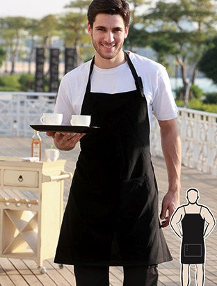 Bocini Polyester Drill Full Bib Apron with Pocket (BOCWA0677)