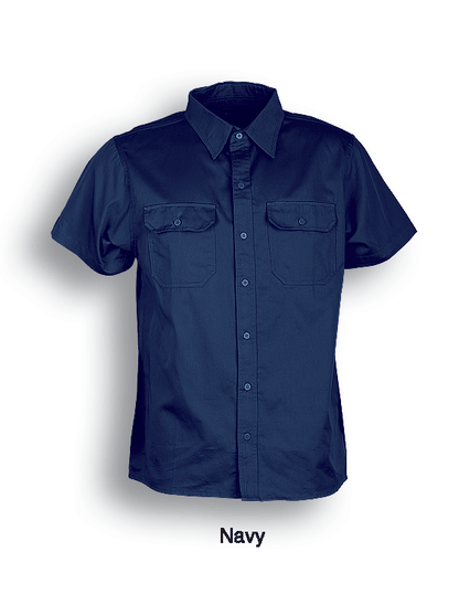 Bocini Unisex Cotton Drill Work Shirt Short Sleeve (BOCWS0679)