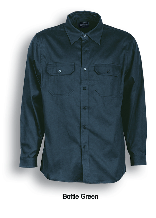 Bocini Unisex Cotton Drill Work Shirt Long Sleeve (BOCWS0680)
