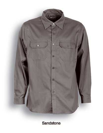 Bocini Unisex Cotton Drill Work Shirt Long Sleeve (BOCWS0680)