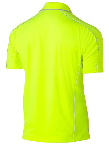 Bisley Hi Vis Cool Mesh Polo with Reflective Piping Short Sleeve (BISBK1425)