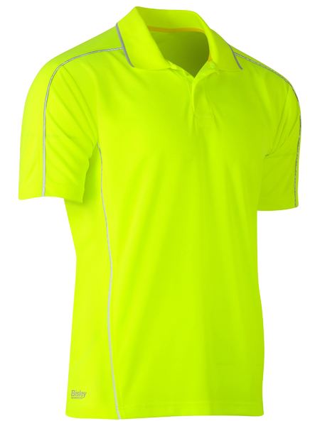 Bisley Hi Vis Cool Mesh Polo with Reflective Piping Short Sleeve (BISBK1425)