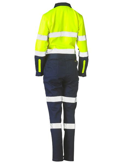 Bisley Ladies Hi Vis Cotton Drill Coverall Taped (BISBCL6066T)