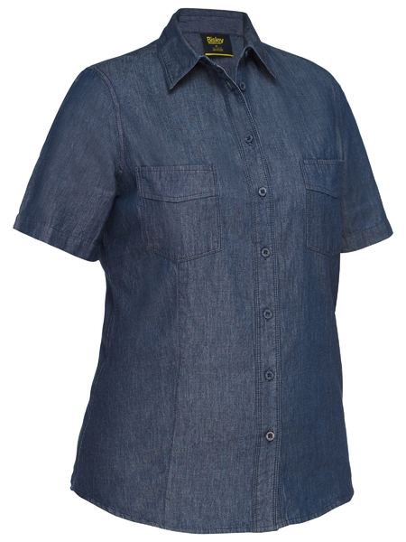 Bisley Ladies Denim Work Shirt Short Sleeve (BISBL1602)