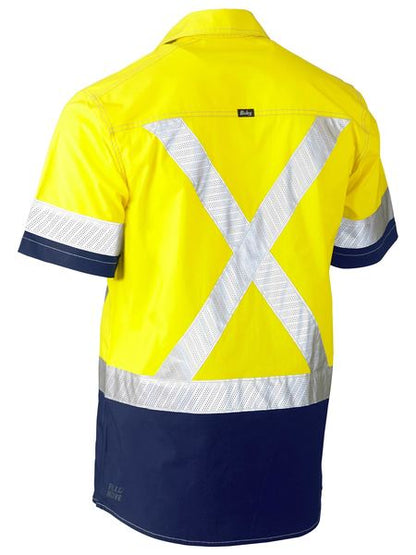 Bisley FLX & Move Hi Vis X Taped Utility Shirt Short Sleeve (BISBS1177XT)