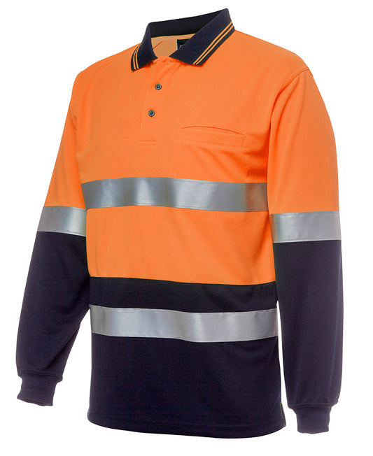 JB's Hi Vis (D+N) Cotton Back Polo Long Sleeve (JBS6HMCB)