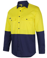 JB's Hi Vis 150G Stretch Work Shirt Long Sleeve (JBS6HSWL)