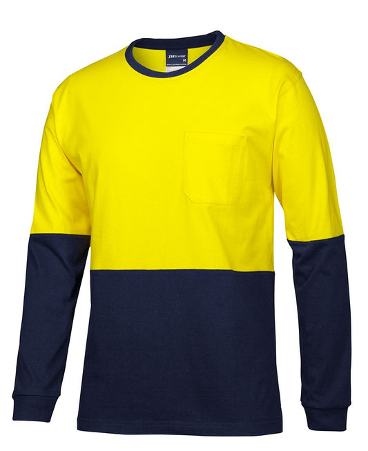 JB's Hi Vis Crew Neck Cotton T-Shirt Long Sleeve (JBS6HVTN)