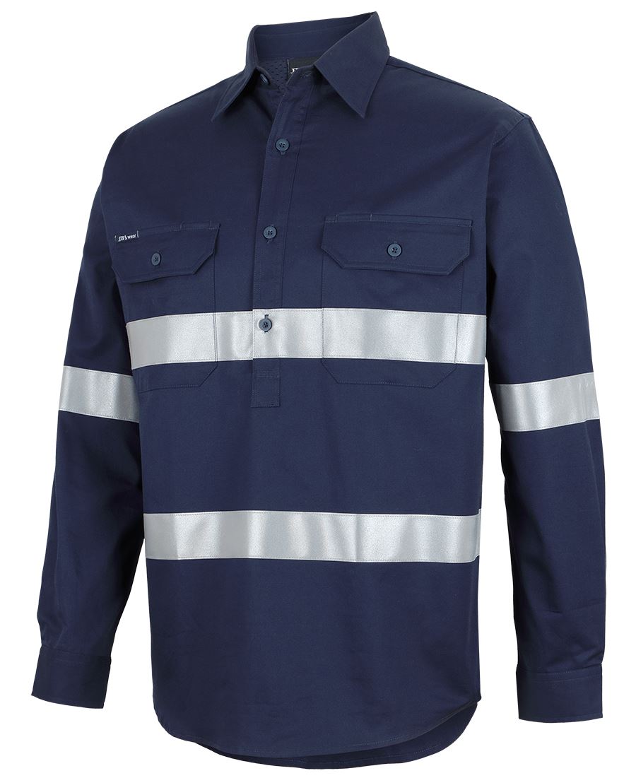 JB's 150G Close Front Work Shirt with Reflective Tape Long Sleeve (JBS6HWCT)
