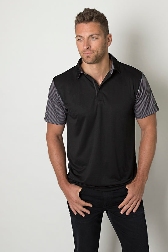 Be Seen Polo With Contrast Sublimated Striped Sleeves - Workwear - Shirts & Jumpers - Best Buy Trade Supplies Direct to Trade