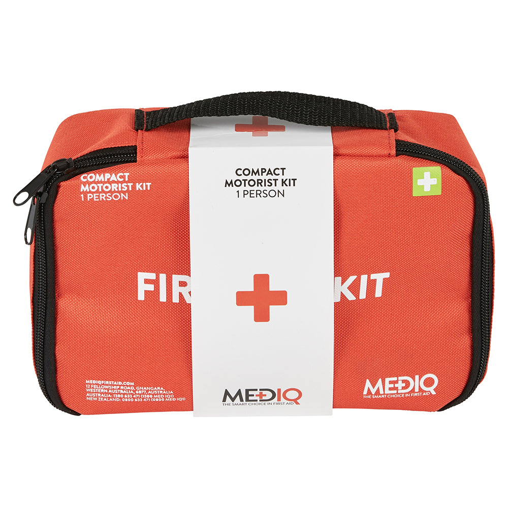 Mediq Essential First Aid Kit Compact Motorist in Orange Soft Pack 1 Person (MEDFACMS)