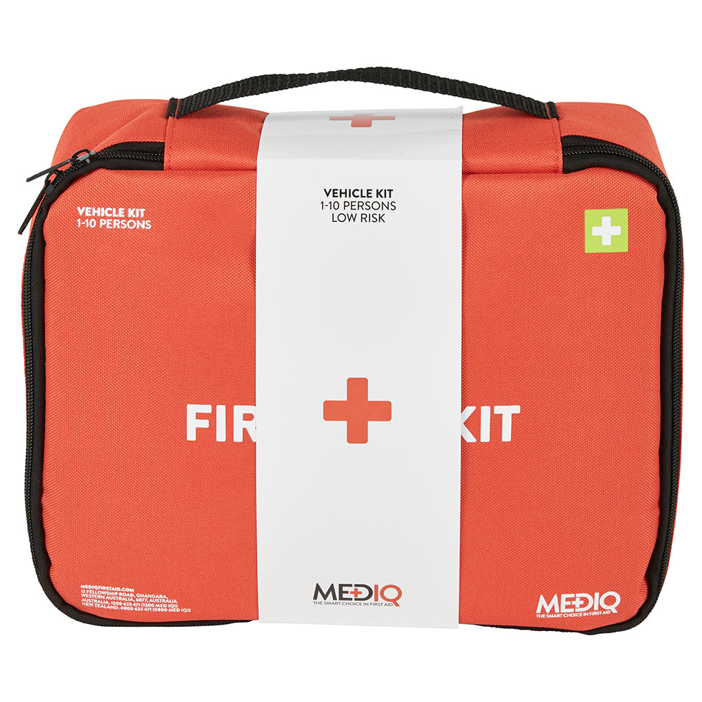 Mediq Essential First Aid Kit Vehicle in Orange Soft Pack 1-10 Persons Low Risk (MEDFAEVS)