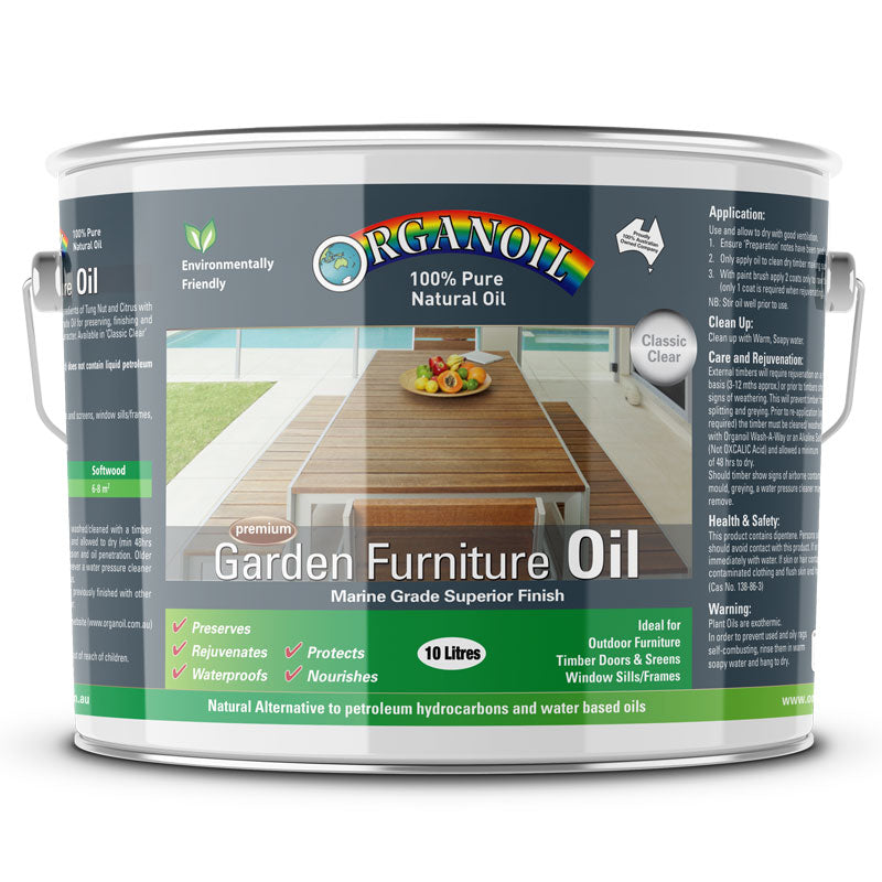 Organoil Garden Furniture Oil Clear 10L