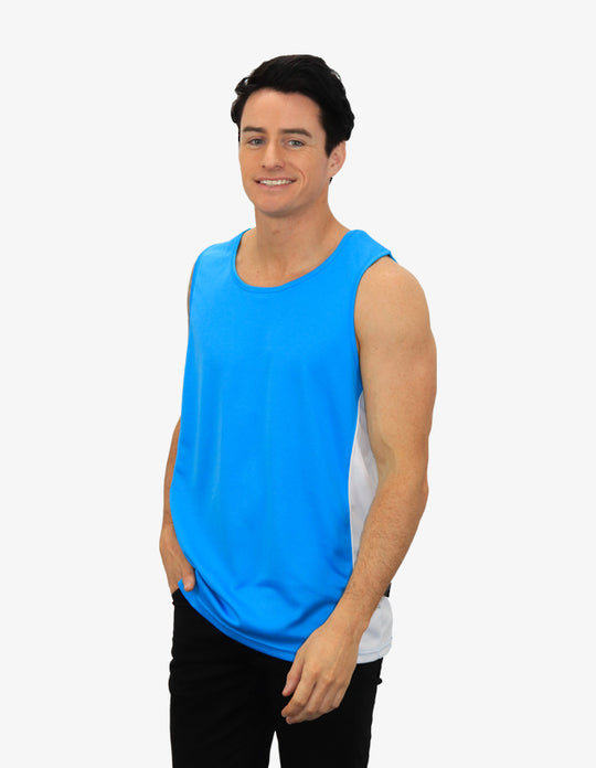 Be Seen Singlet with Contrasting Side Panels and Piping (BSS01)