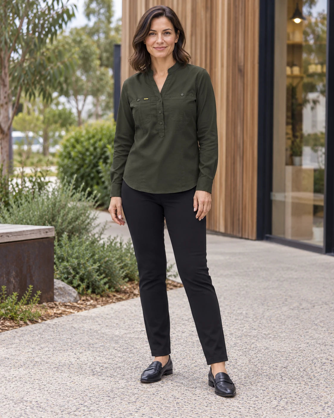 Olive & black outfit inspiration
